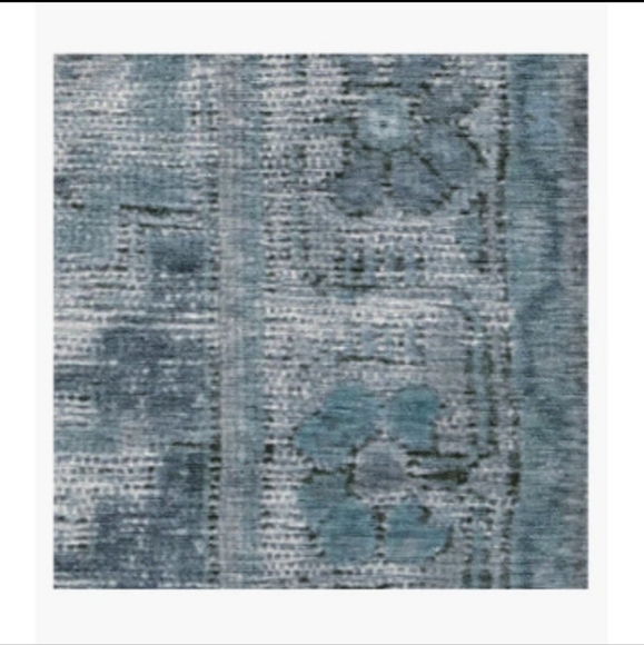 Ruggable Vintage Daisy Bordered Blue 5ft x 7ft Washable Rug (Cover Only) - Picture 9 of 10